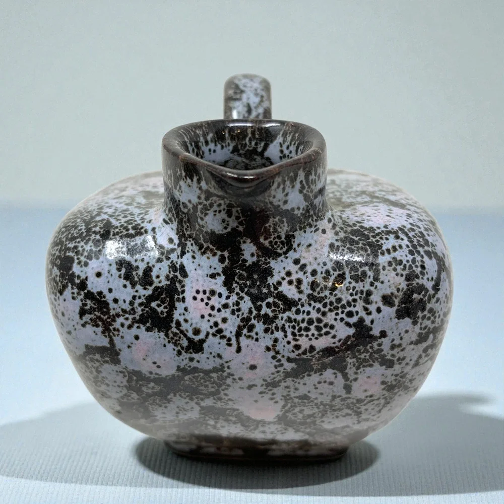 Vintage Vermont Studio Pottery Jug Hand Made Foamy Lava Glaze Mini 4